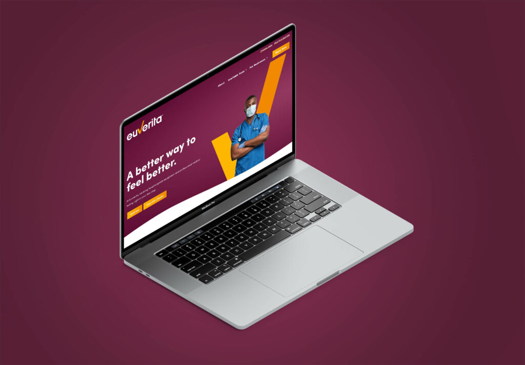 New Euverita website launch on a laptop